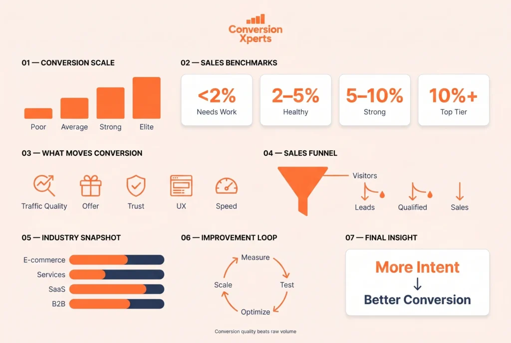 Defining a good sales conversion rate benchmarks for 2026
