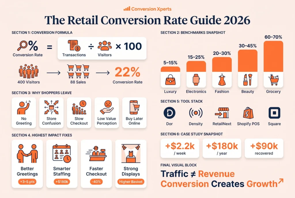 Retail conversion rate guide 2026 for improving sales and conversions