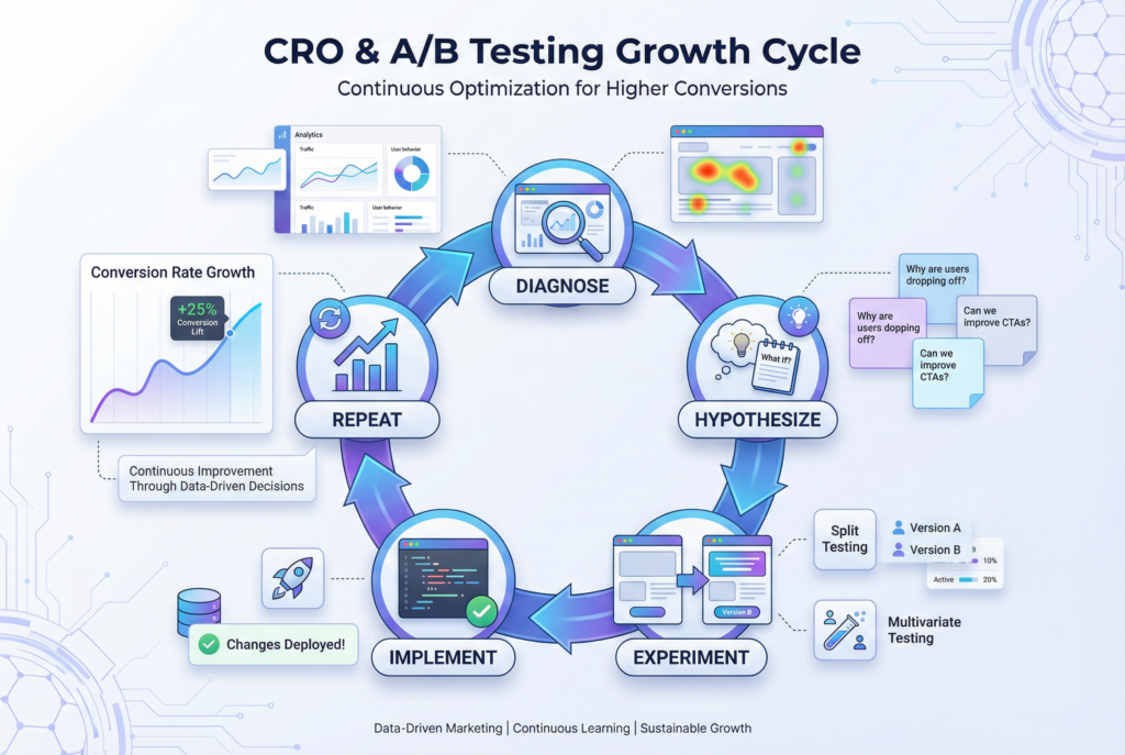 CRO and A/B Testing Growth Cycle