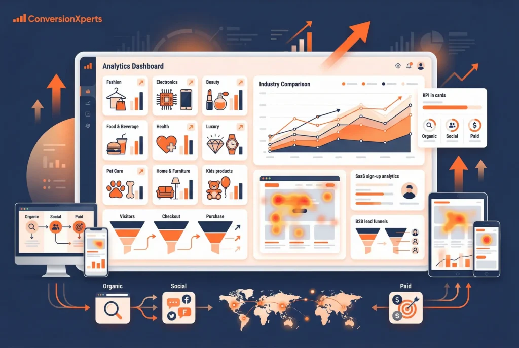 Average ecommerce conversion rate by industry 2026 benchmark guide for performance comparison