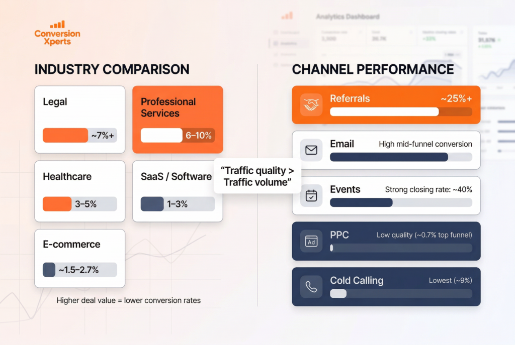 Conversion Rate by Industry and Channel