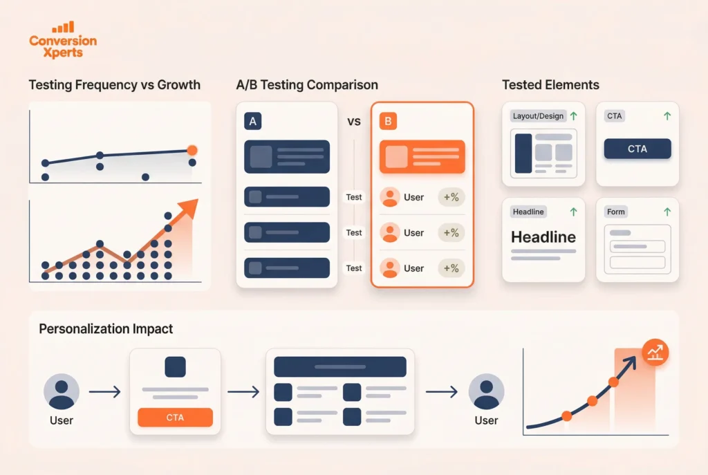 A/B testing and personalization conversion rate optimization statistics