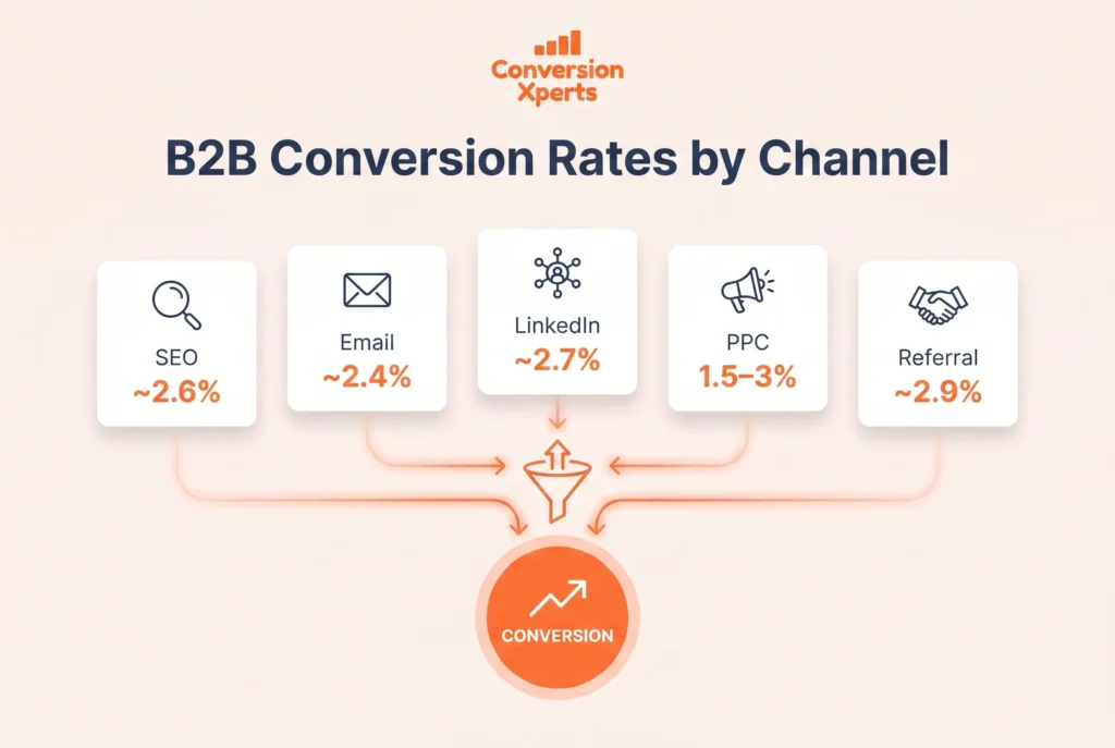 B2B conversion rates by channel