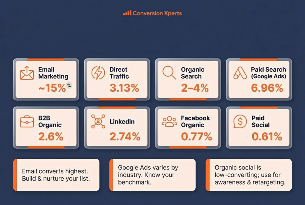 Conversion rate optimization by traffic channel