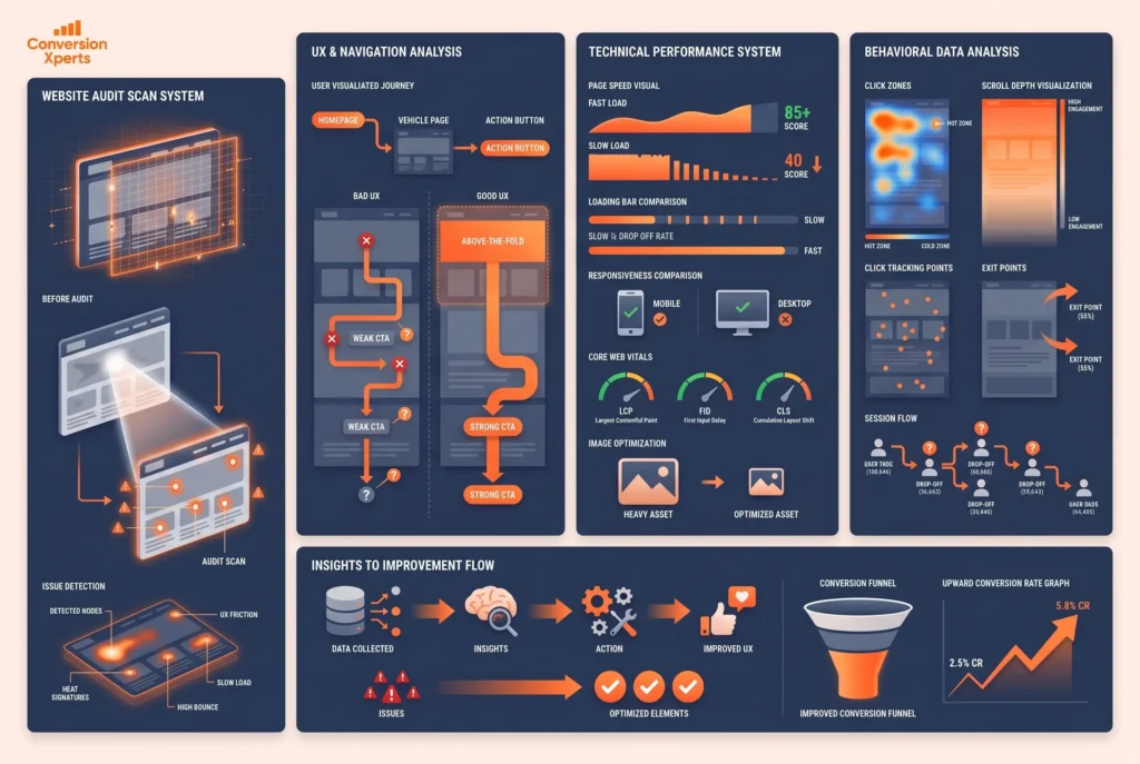 Website audit conversion problem identification