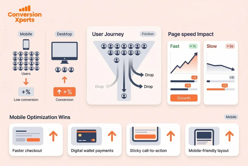 Mobile and page speed conversion rate optimization statistics