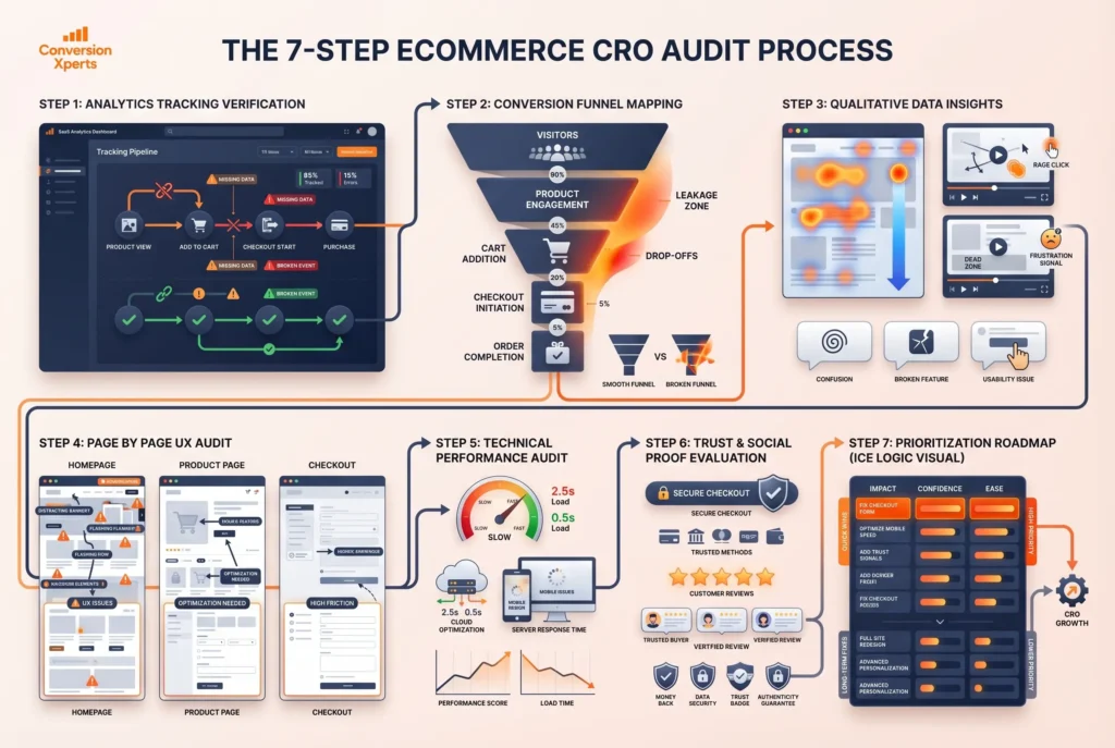 ecommerce CRO audit process 7 step