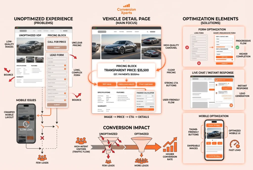 Dealership website optimization for conversions