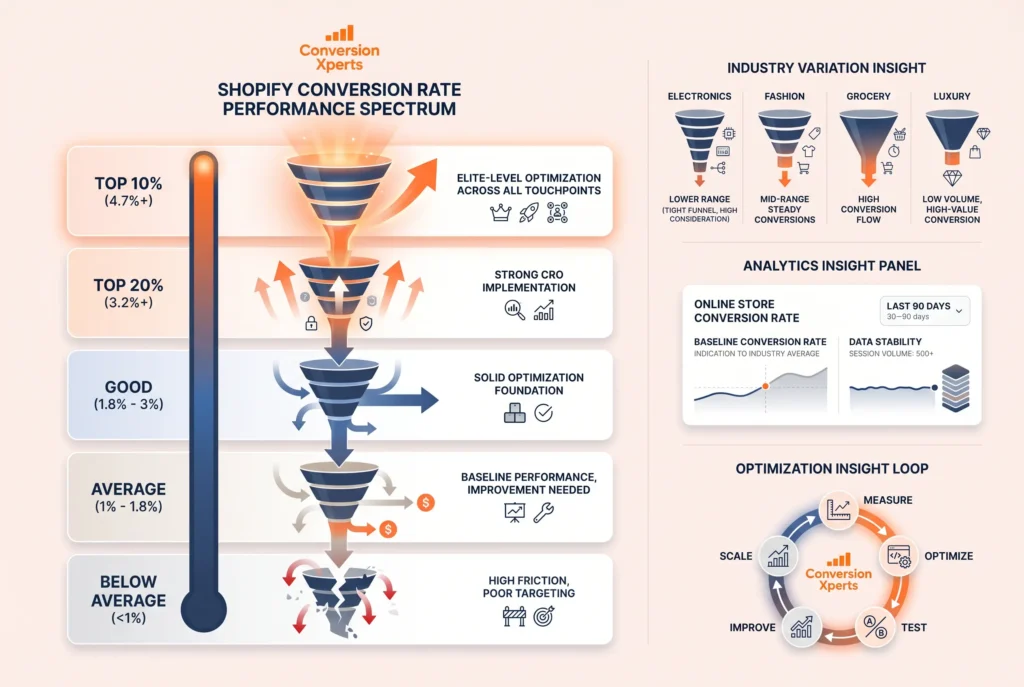 Good Shopify conversion rate benchmarks