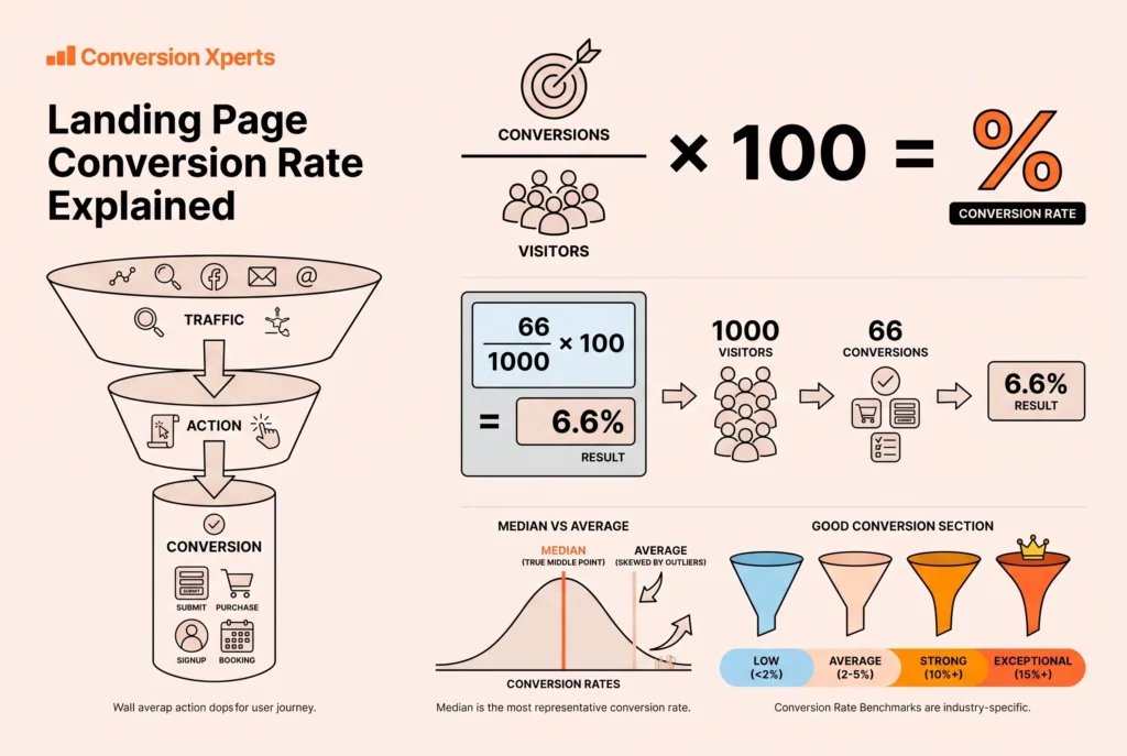 Landing page conversion rate and calculation
