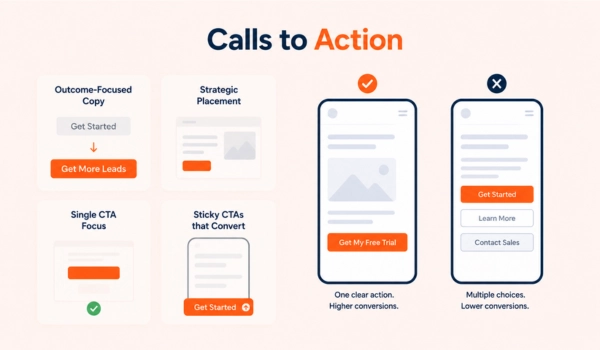 High converting website CTA design and placement