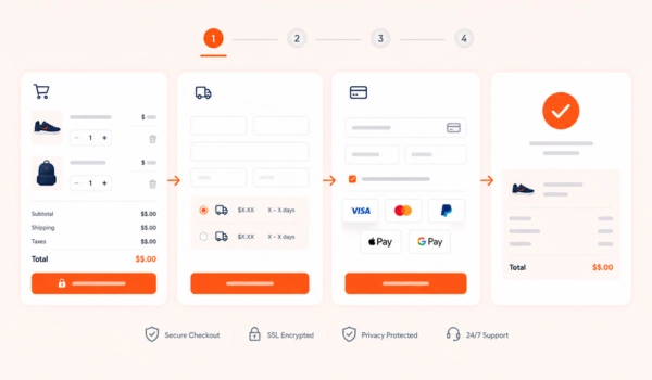 CRO optimized checkout flow for higher conversions