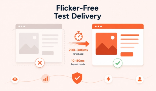 CRO optimized testing with no page flicker or layout shift