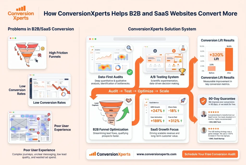 How ConversionXperts helps B2B and SaaS websites improve conversions