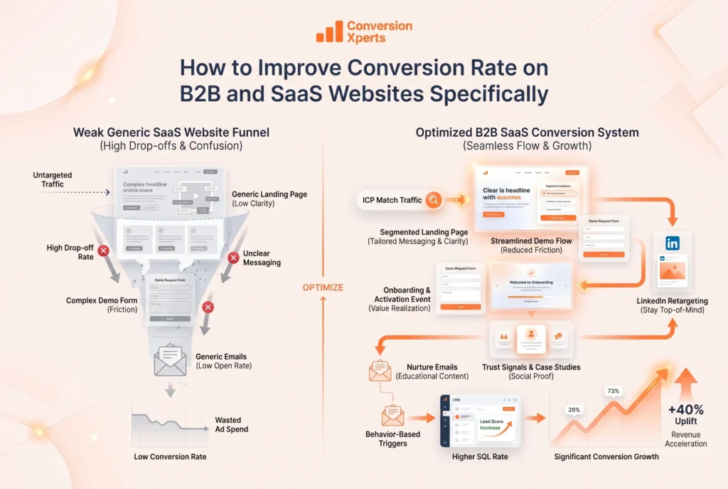 Improve conversion rate for B2B and SaaS websites strategies