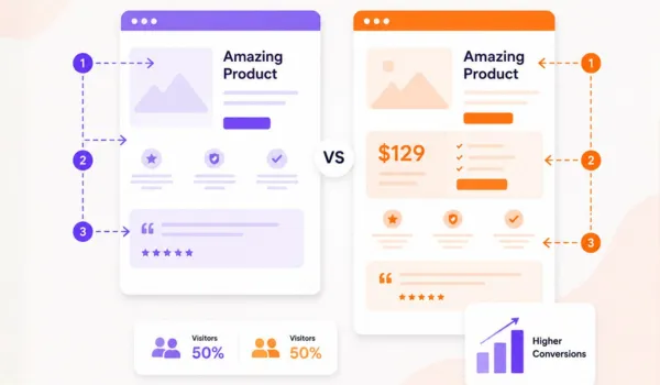 CRO optimized landing page layouts and content hierarchy