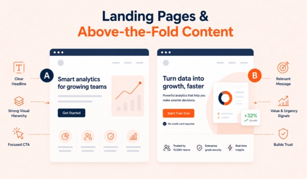 High converting landing page hero section design