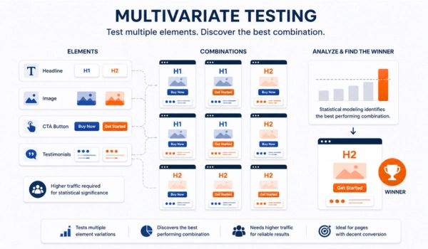 Multivariate testing for conversion rate optimization