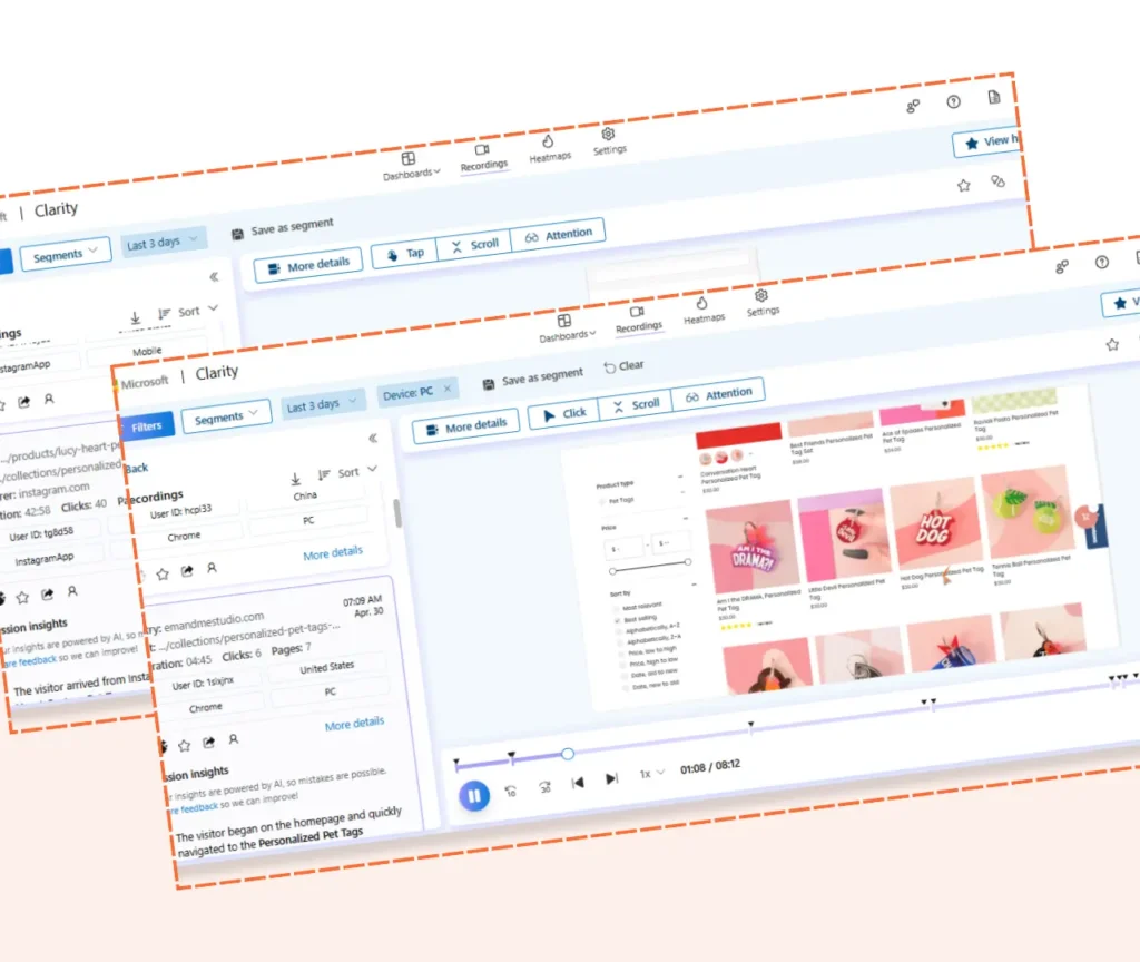 Session recording analysis for user behavior insights