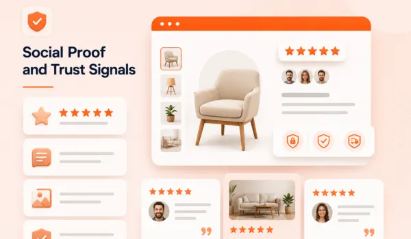 Website trust signals and reviews for higher conversion rates