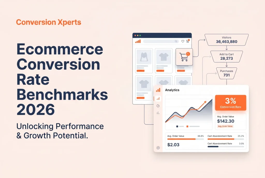 Ecommerce conversion rate benchmarks 2026