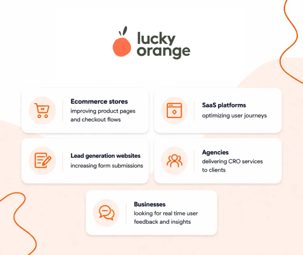 Businesses that need Lucky Orange analytics for CRO improvement