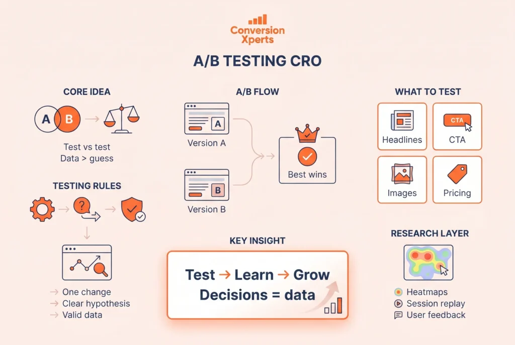 A/B testing and data driven conversion optimization tips