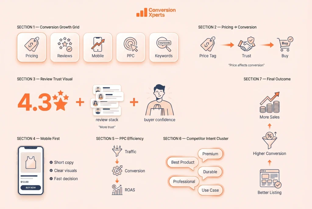 Amazon pricing strategy and its impact on conversion rate and sales performance