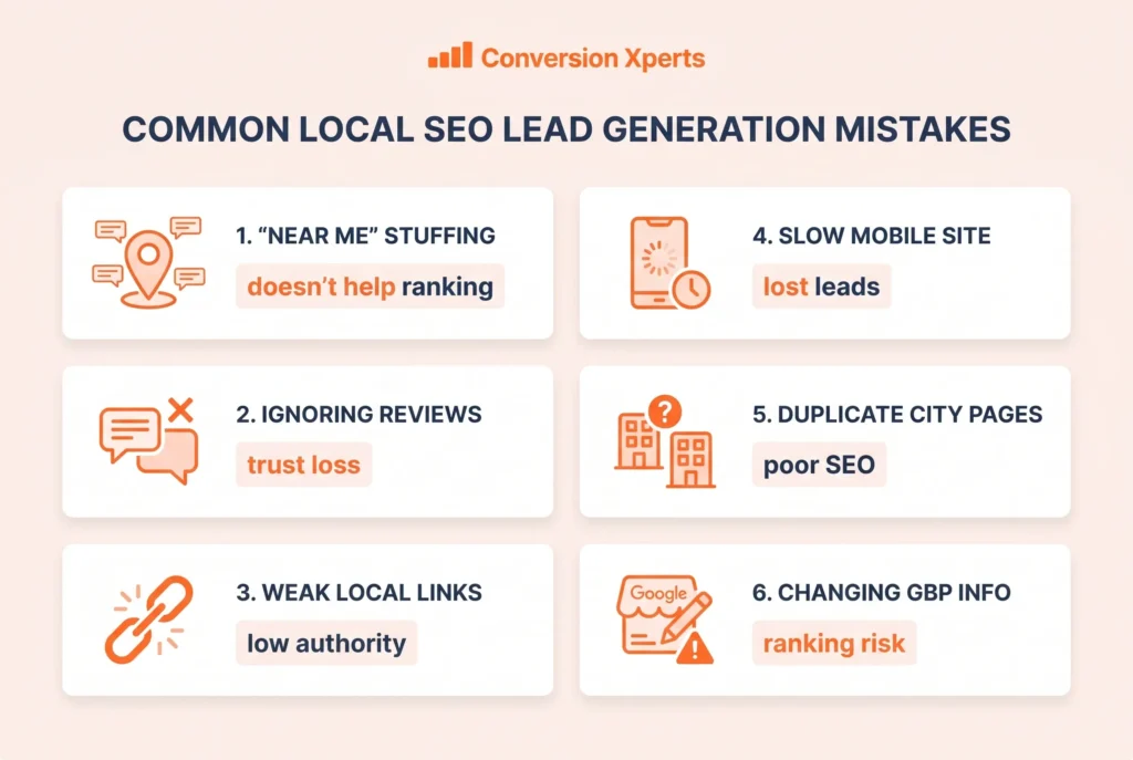 Common local SEO lead generation mistakes to avoid for better results