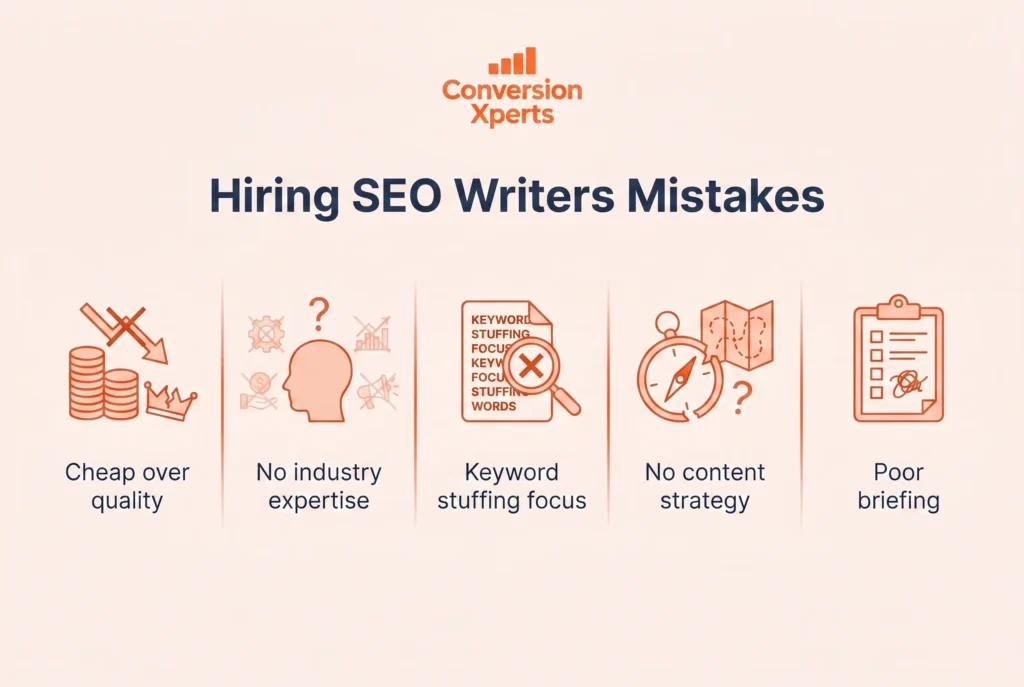 Common mistakes to avoid when hiring SEO content writers