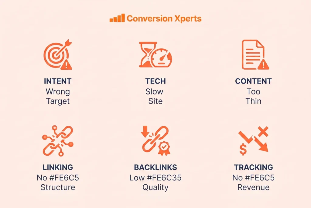Common SEO marketing mistakes to avoid for better rankings and performance