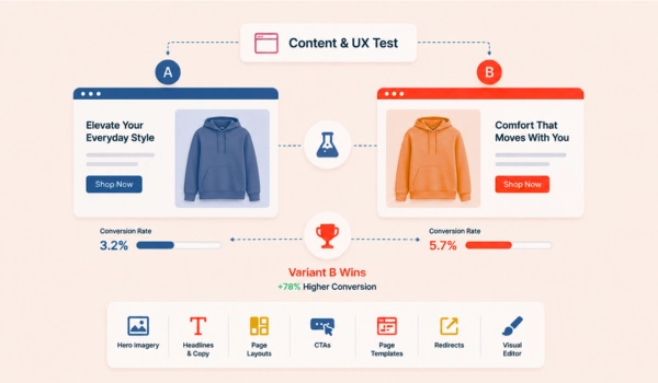 Website optimization using content UX experimentation