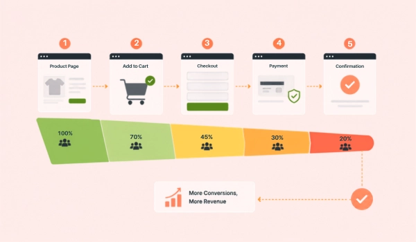 Data driven funnel analysis for improving checkout conversion rates