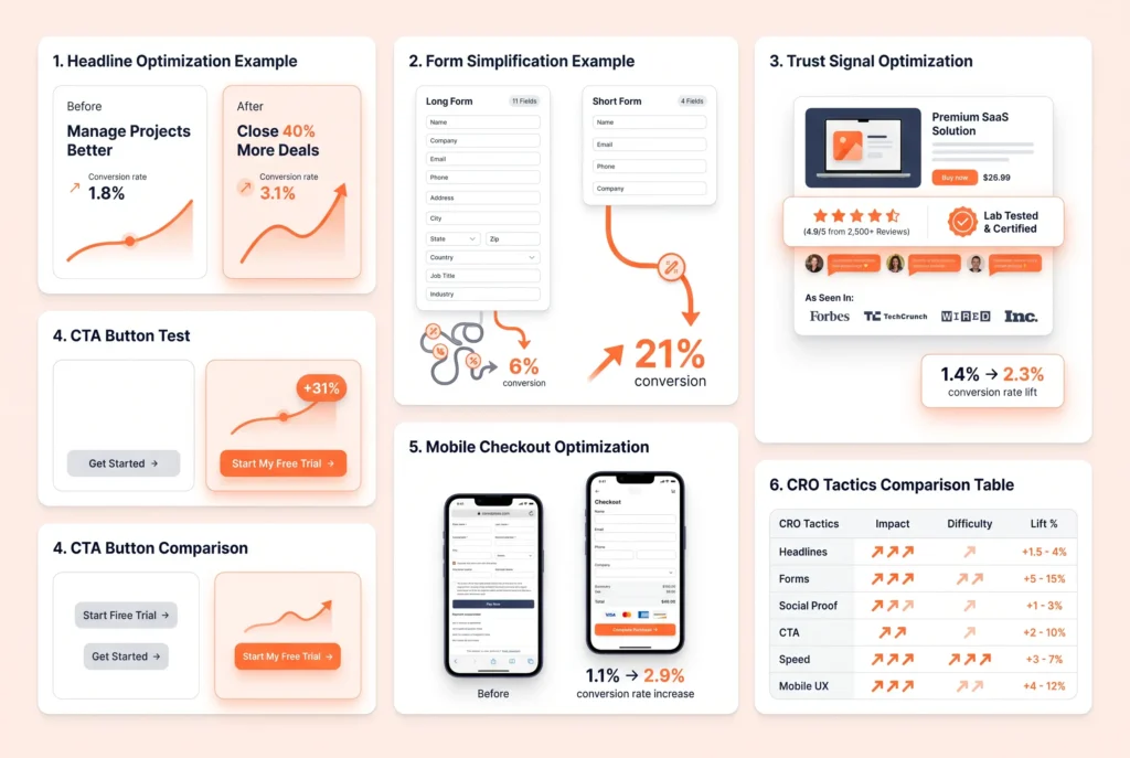 Real business examples of conversion rate optimization