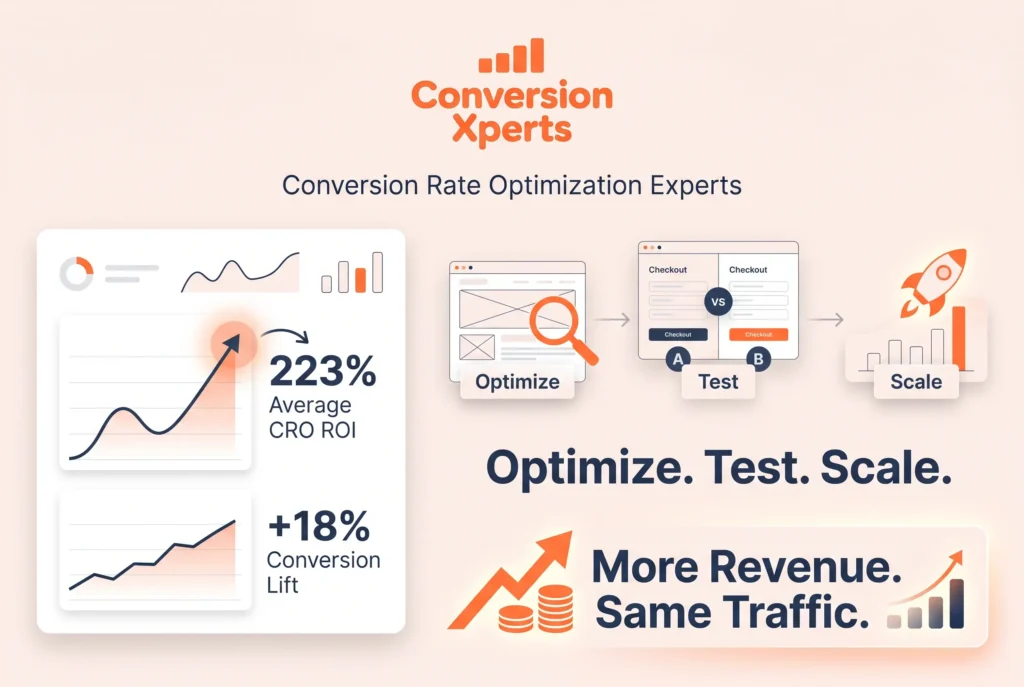 Conversion rate optimization experts improving revenue without increasing ad spend