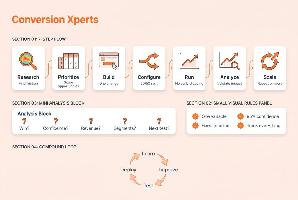 How to run an A/B test from hypothesis to revenue in seven steps