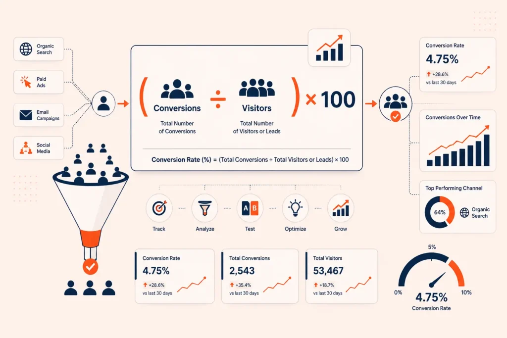 Marketing conversion rate formula complete guide 2026 for measuring and improving performance