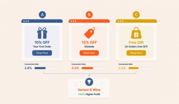 Website optimization using offer and discount experimentation