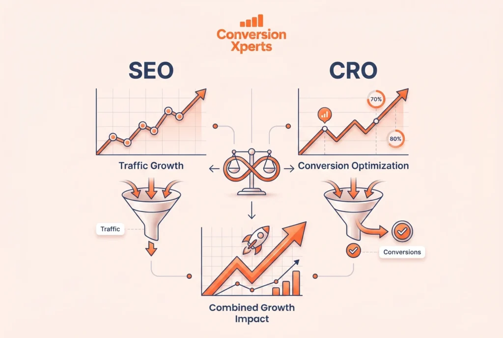 SEO vs CRO services ultimate guide to choosing the right growth strategy for your business in 2026