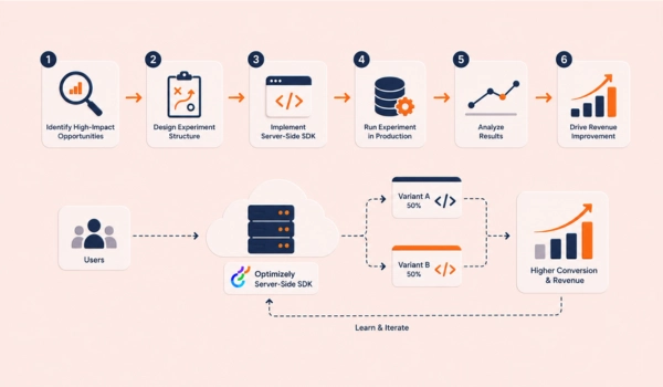 Website optimization through server side experimentation management