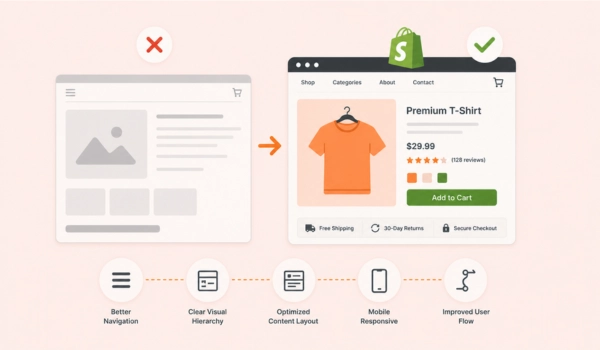 Website optimization through Shopify theme and UX improvements