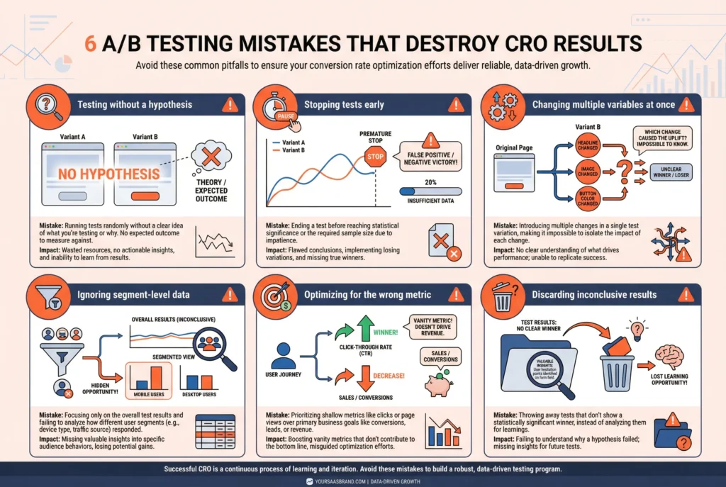 Six A/B testing mistakes that destroy your results and accuracy