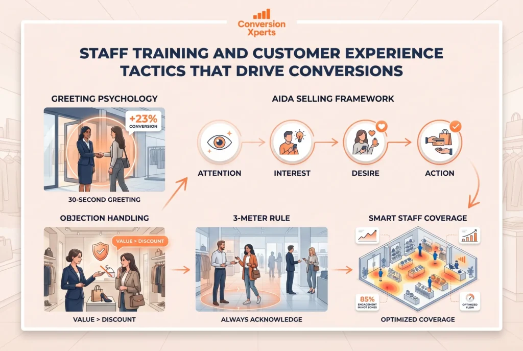 Staff training and customer experience tactics to boost conversions