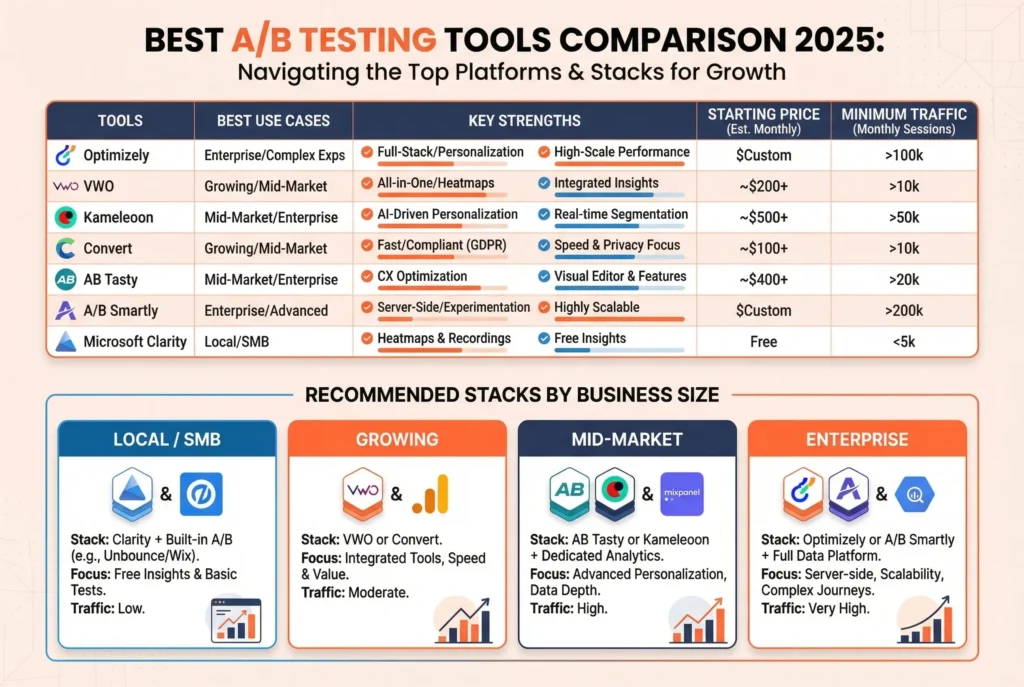 Best A/B testing tools in 2025 compared for CRO optimization
