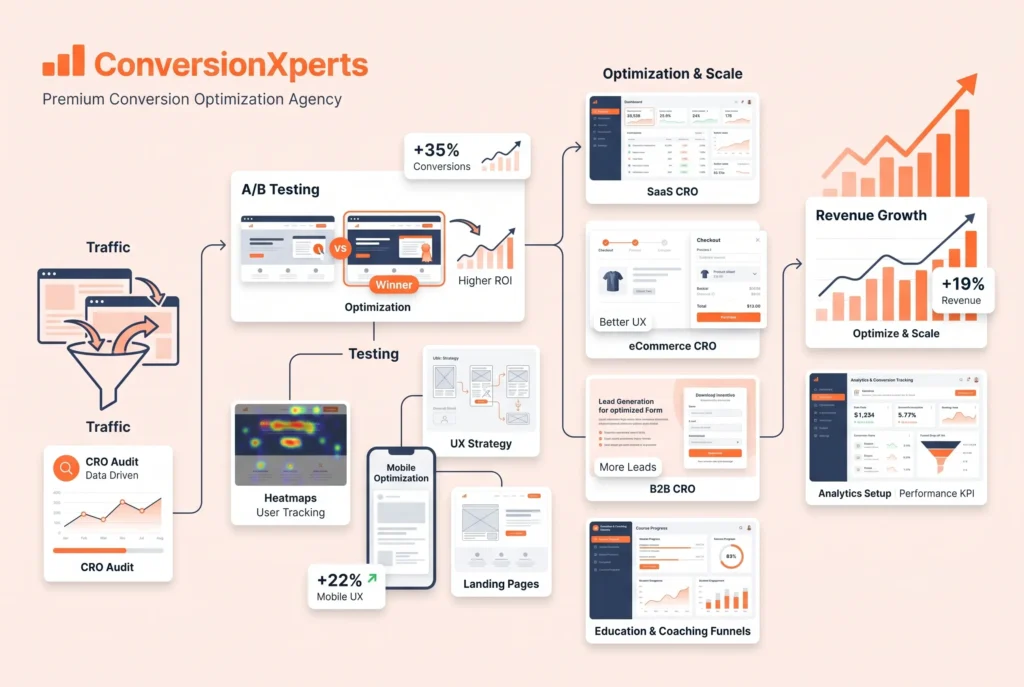 ConversionXperts service portfolio and CRO solutions offered