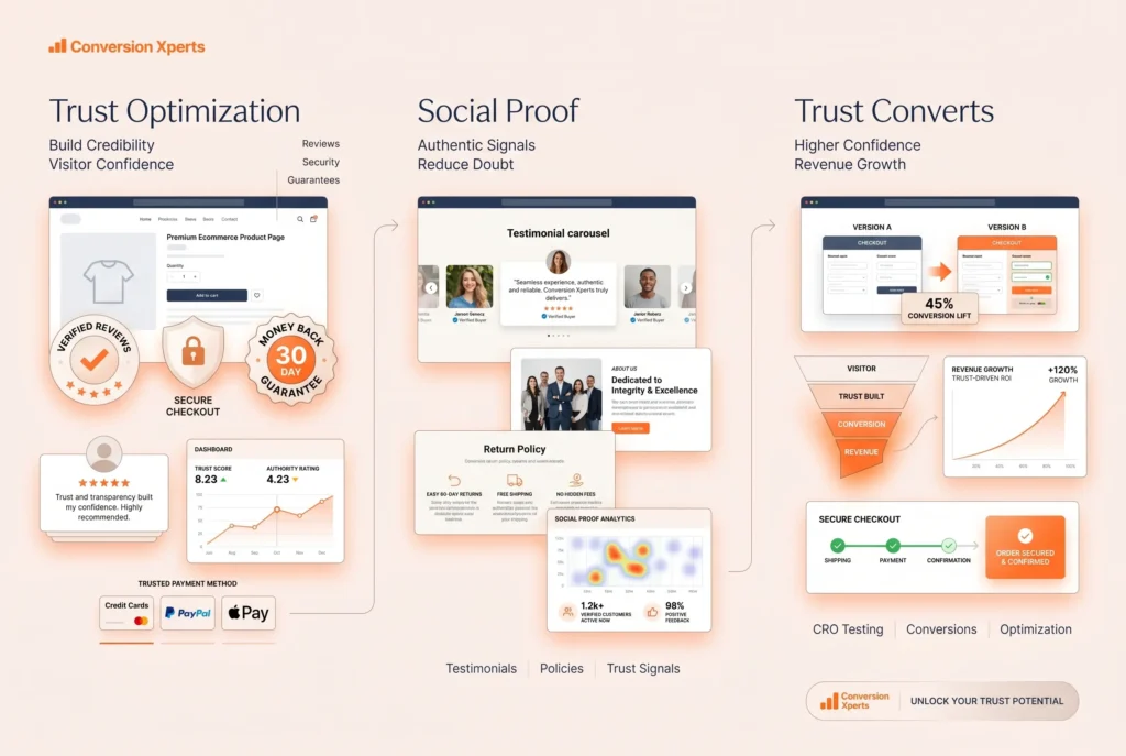 Trust and credibility optimization to increase conversions