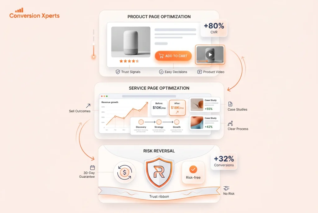 Website conversion rate tips for product and service pages