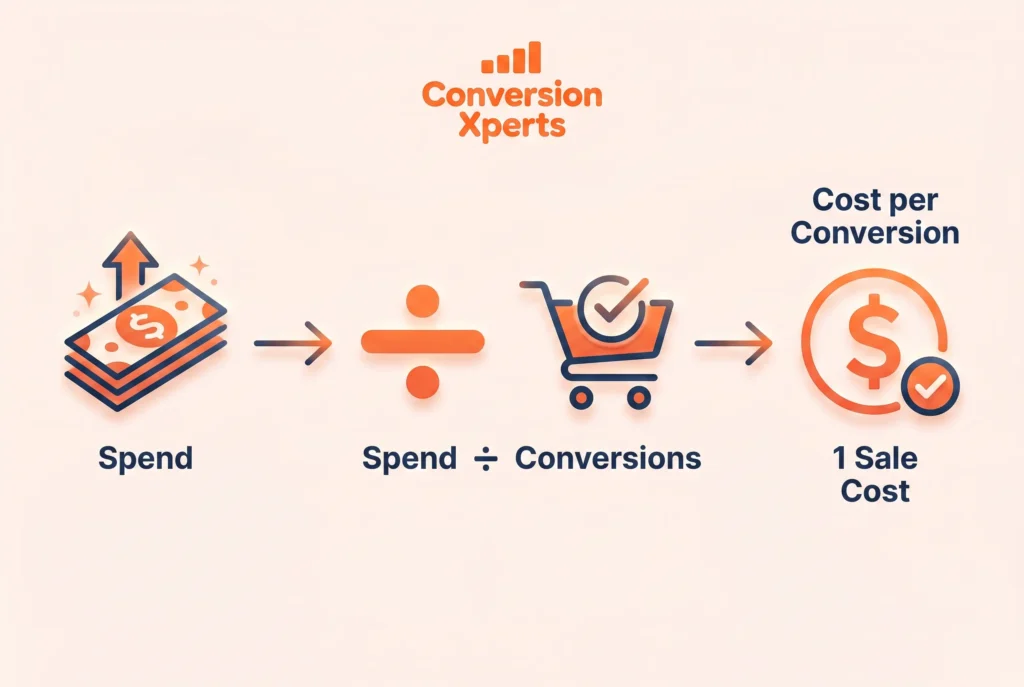 What is the cost of conversion formula explained for marketing and ecommerce performance tracking