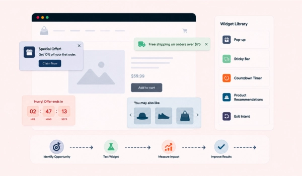 User experience optimization through widgets and engagement tools